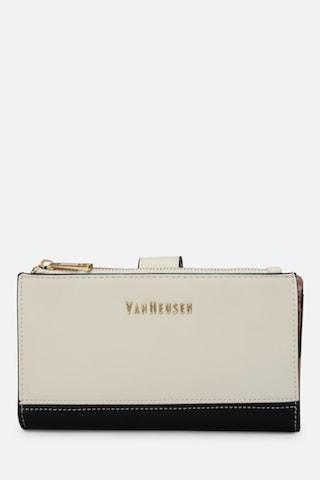 off white solid formal leather women wallet