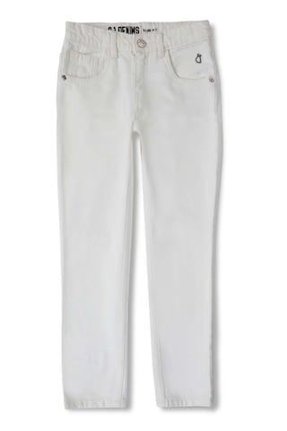 off white solid full length casual boys regular fit jeans