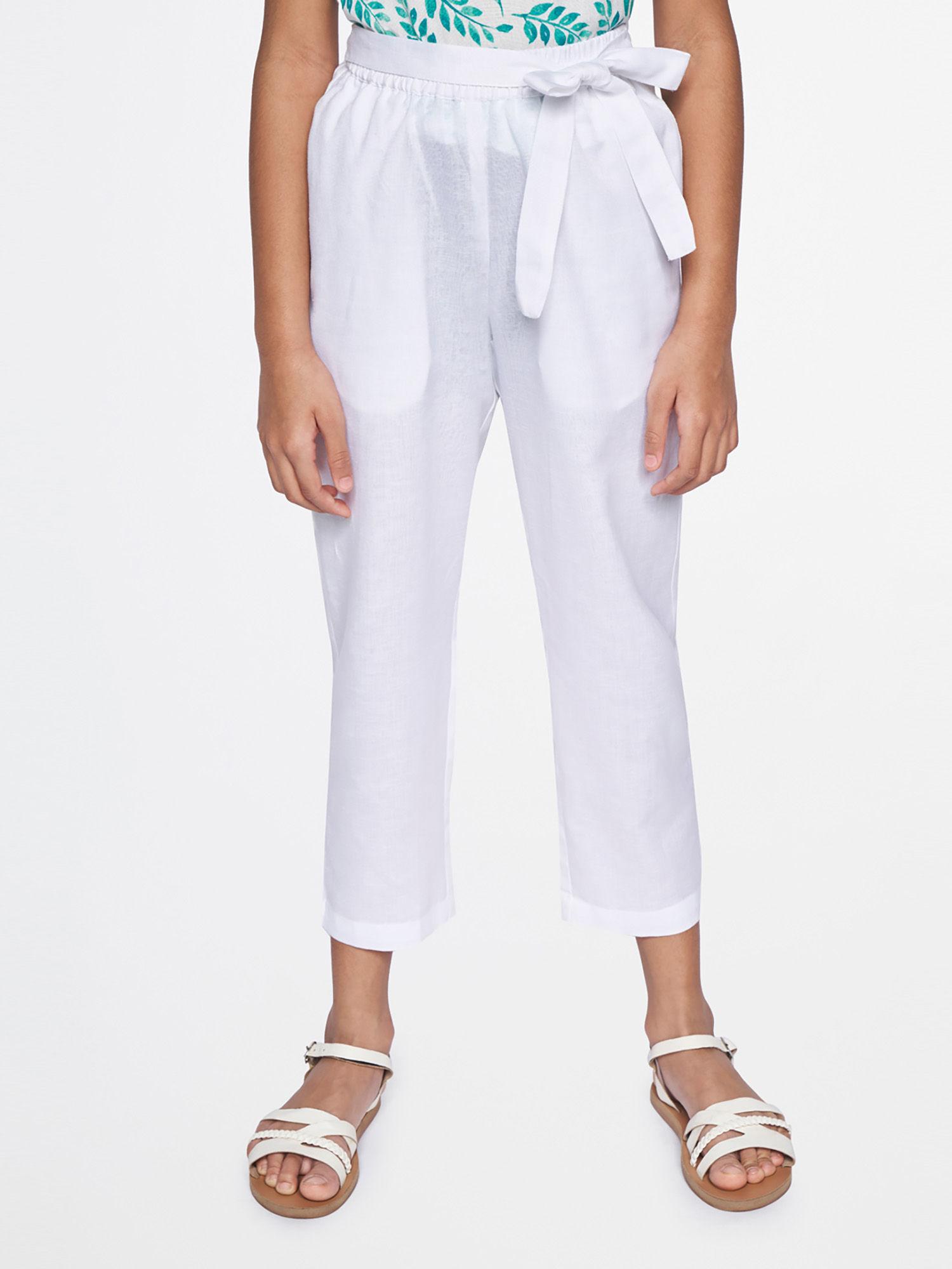 off white solid-plain ethnic bottoms
