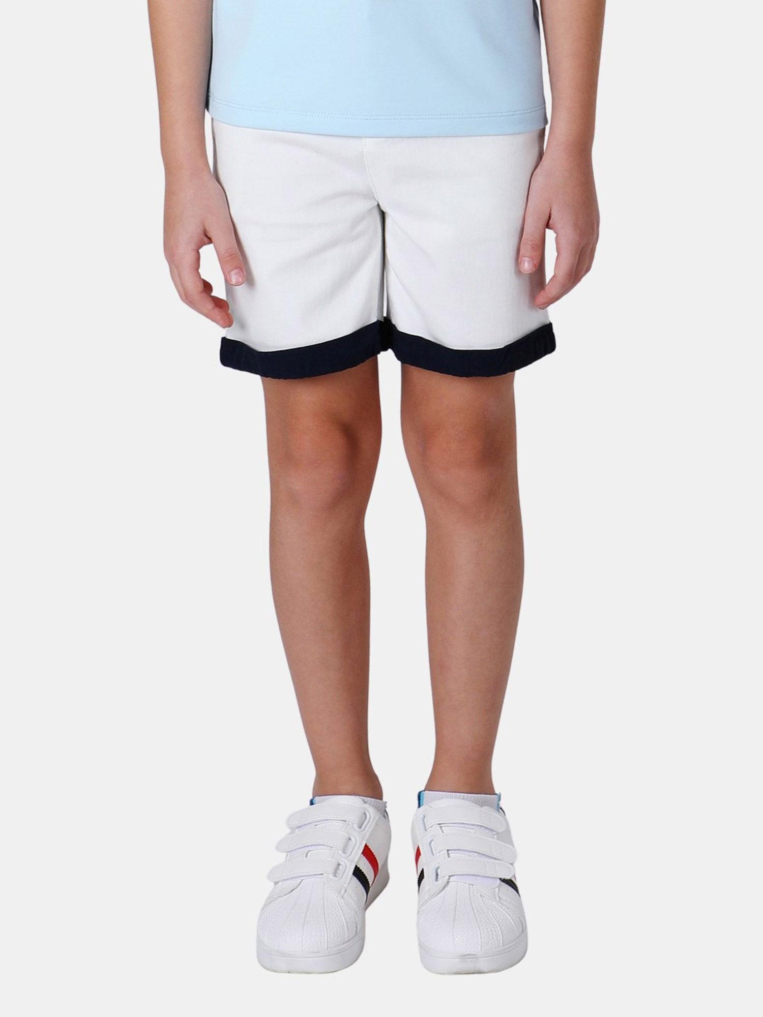 off white solid shorts