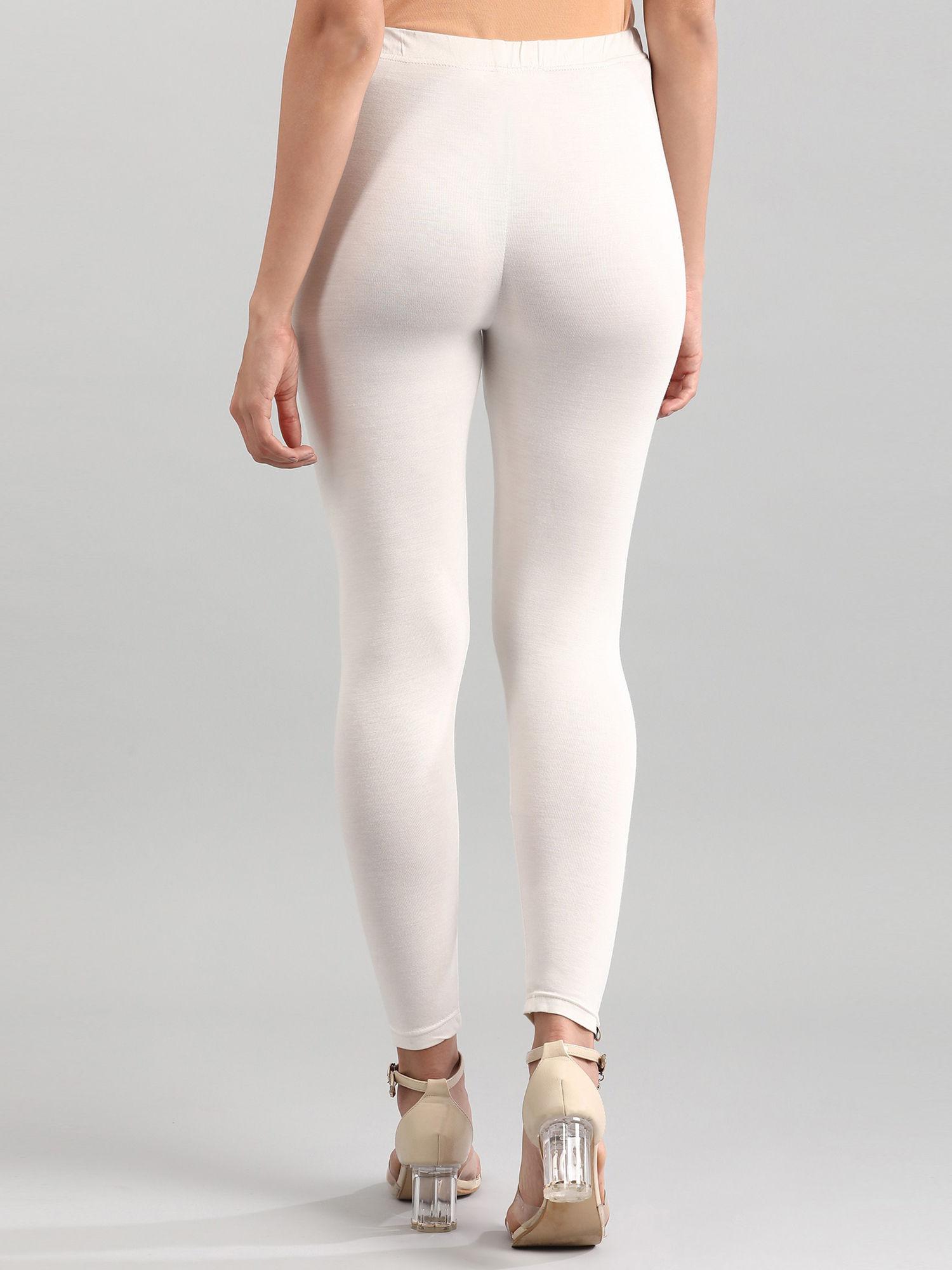 off white solid tights