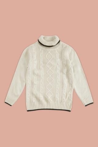 off white stripe casual full sleeves turtle neck boys regular fit sweater
