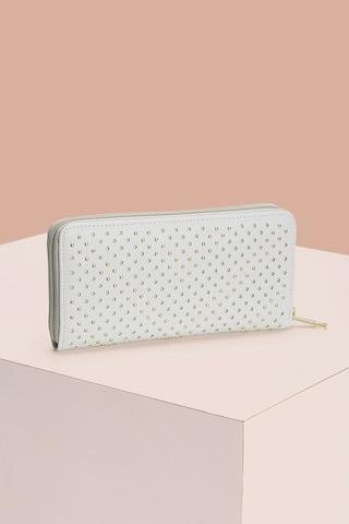 off white studed casual semi-pu women wallet