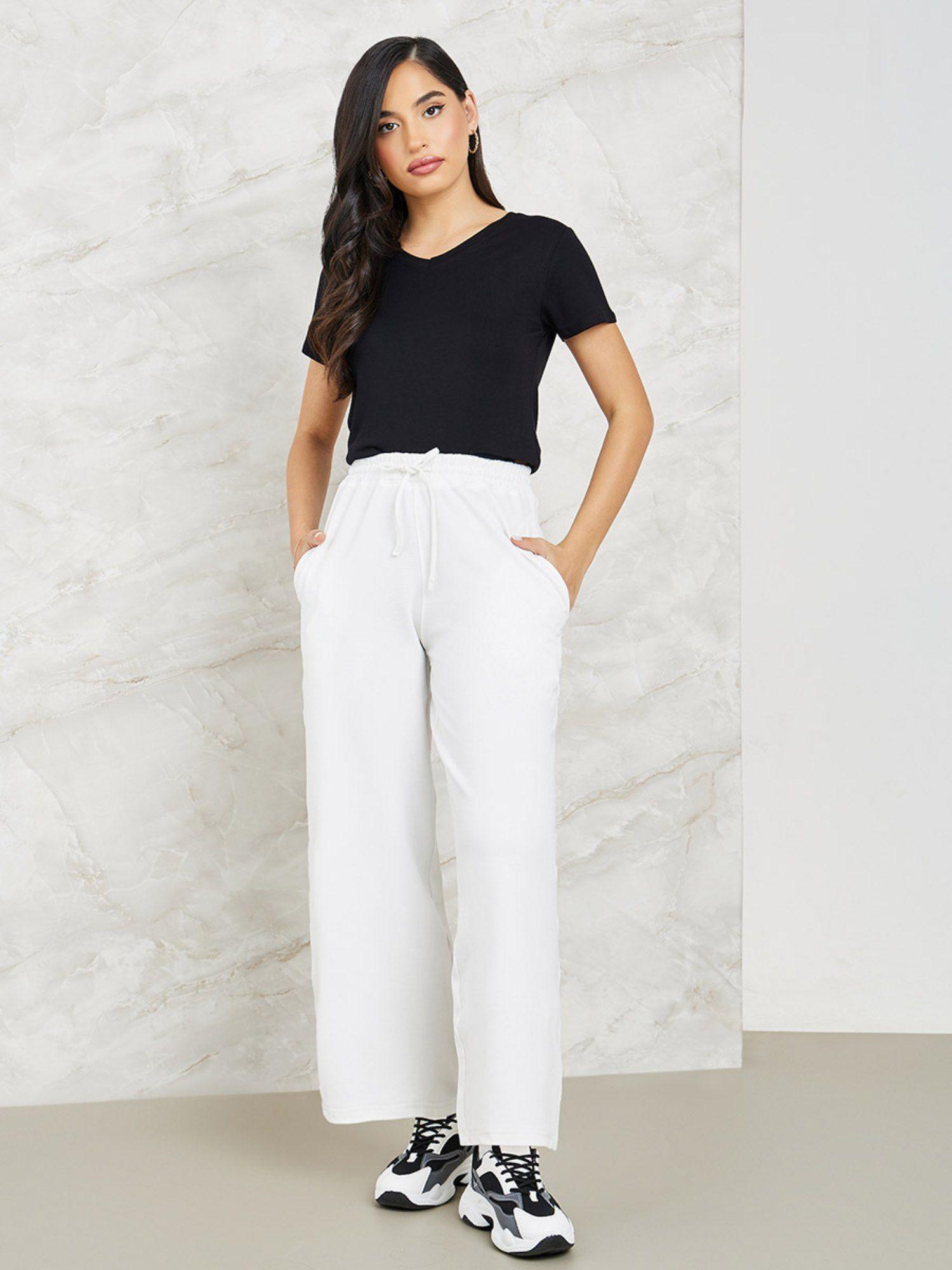 off white wide leg pant with side pocket