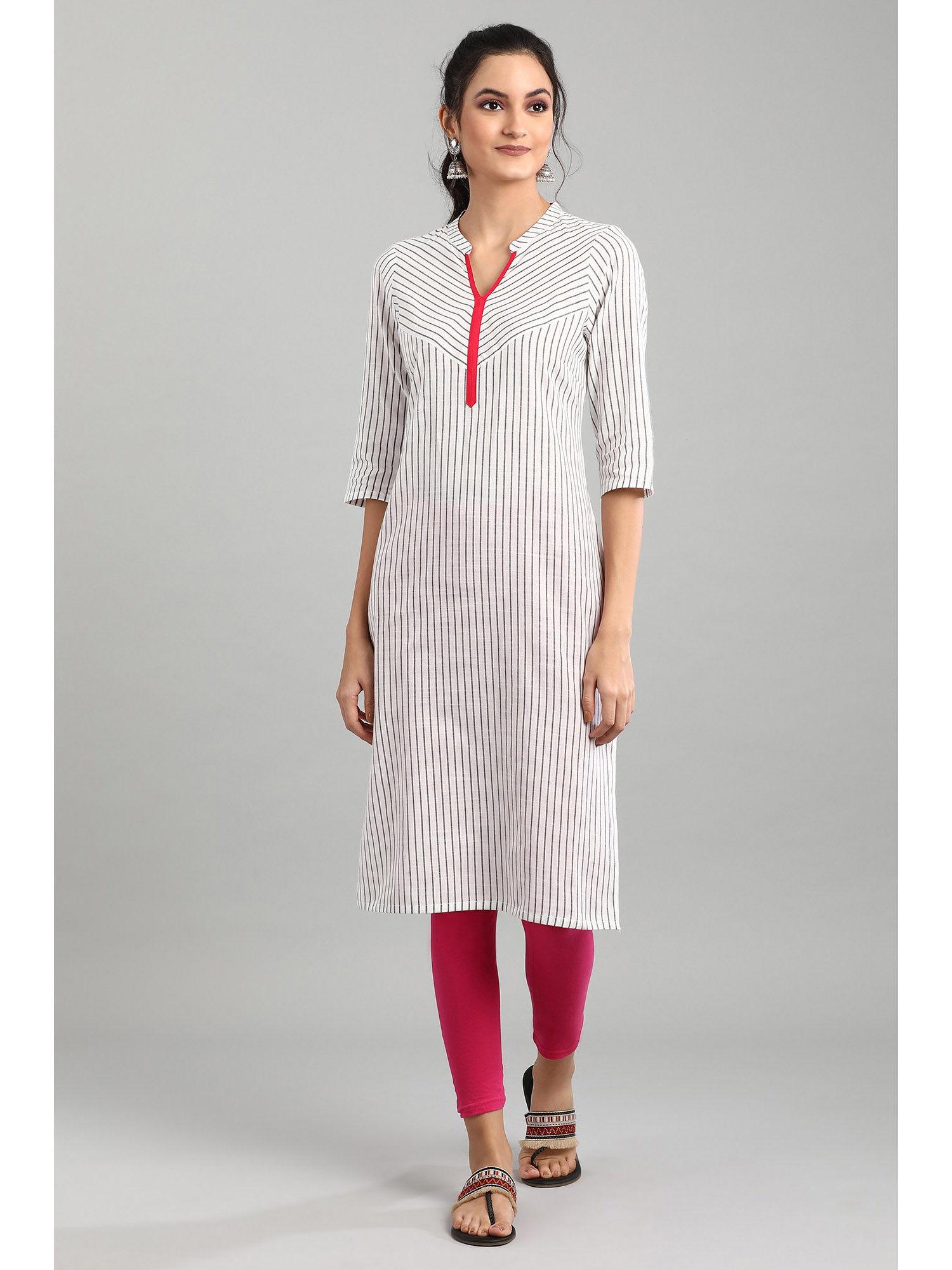 off-white yarn-dyed kurta