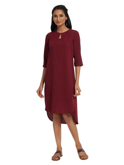 office & you maroon straight fit tunic