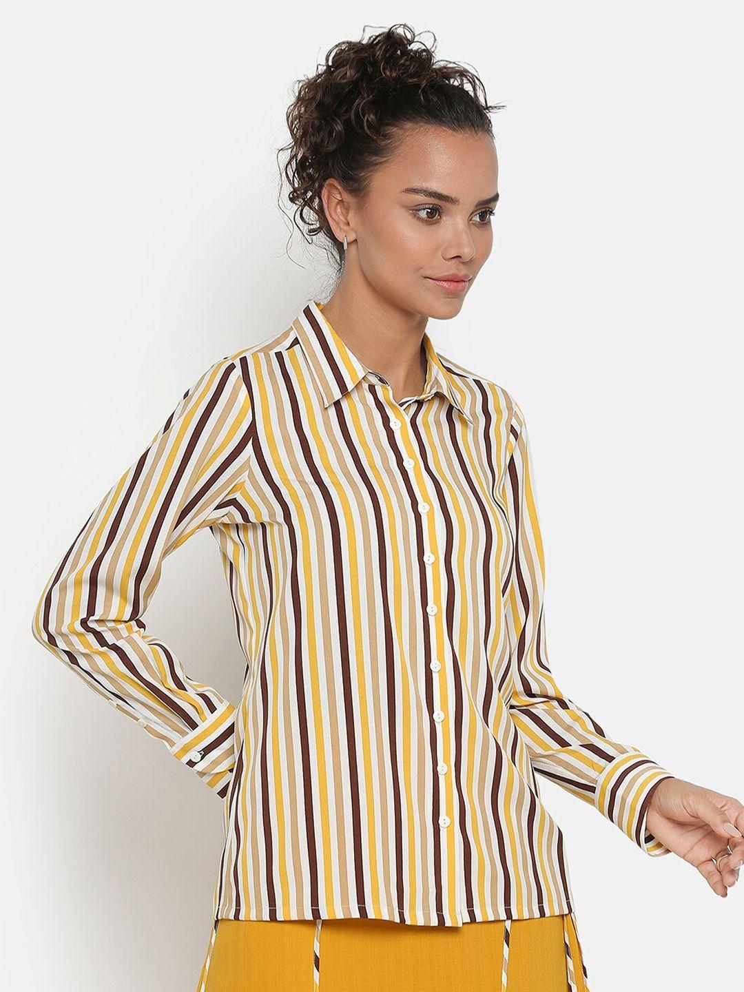 office & you women striped crepe shirt style top