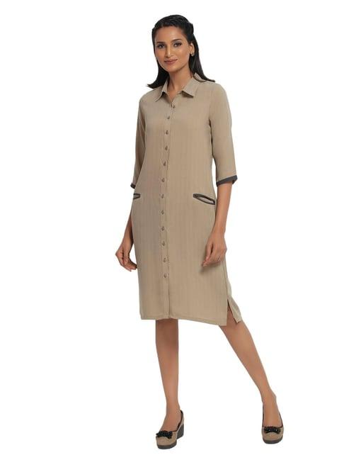 office & you beige  tunic jacket with contrast pocket
