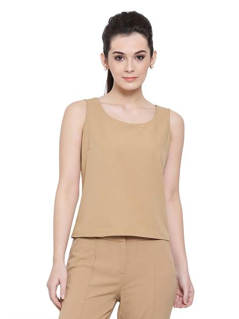 office & you beige sleeveless top