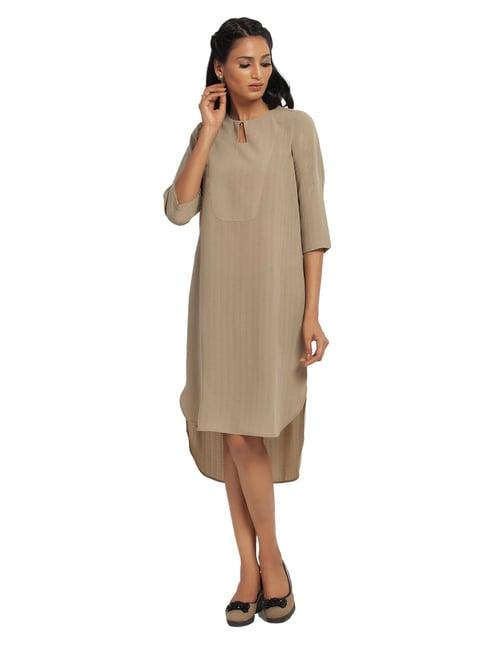 office & you beige straight fit tunic