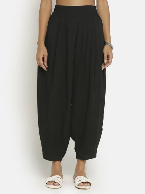 office & you black mid rise harem pants