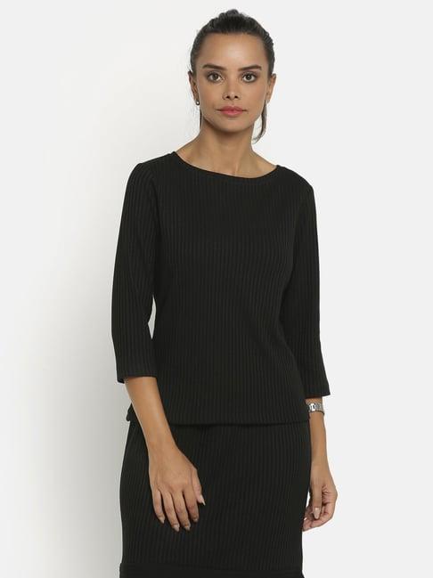 office & you black straight fit top