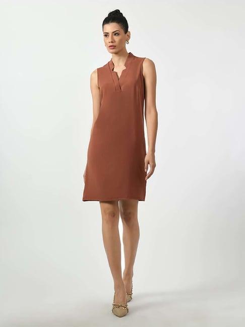 office & you brown shift dress