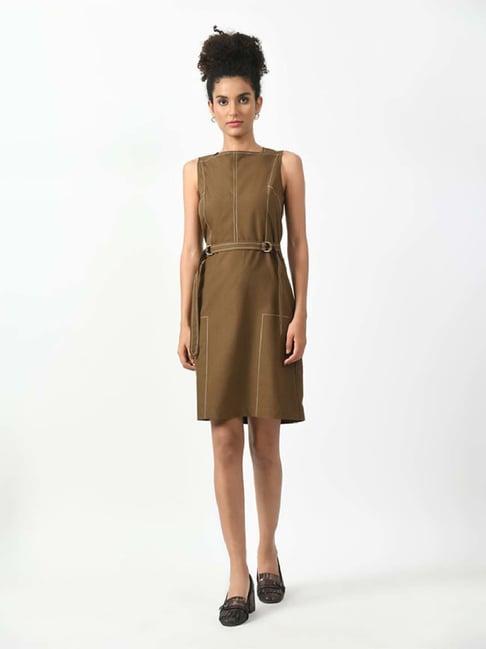 office & you brown shift dress