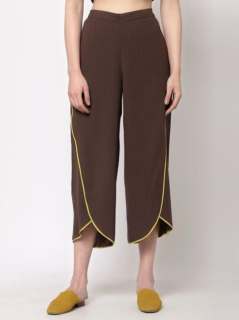 office & you brown straight fit palazzos