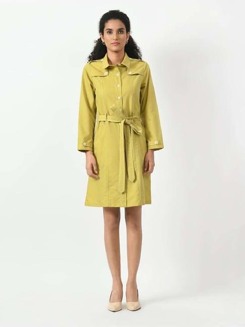 office & you green plain trench coat