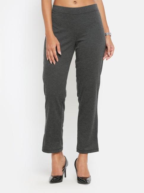 office & you grey mid rise trousers