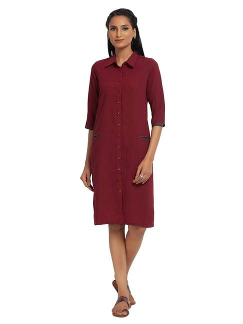 office & you maroon  tunic jacket with contrast pocket