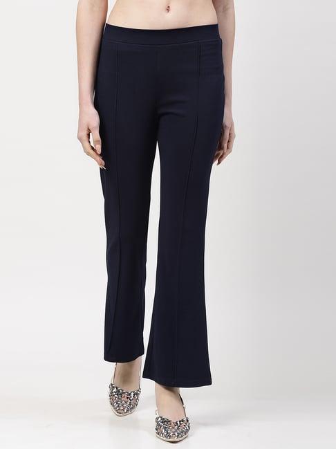 office & you navy relaxed fit mid rise trousers