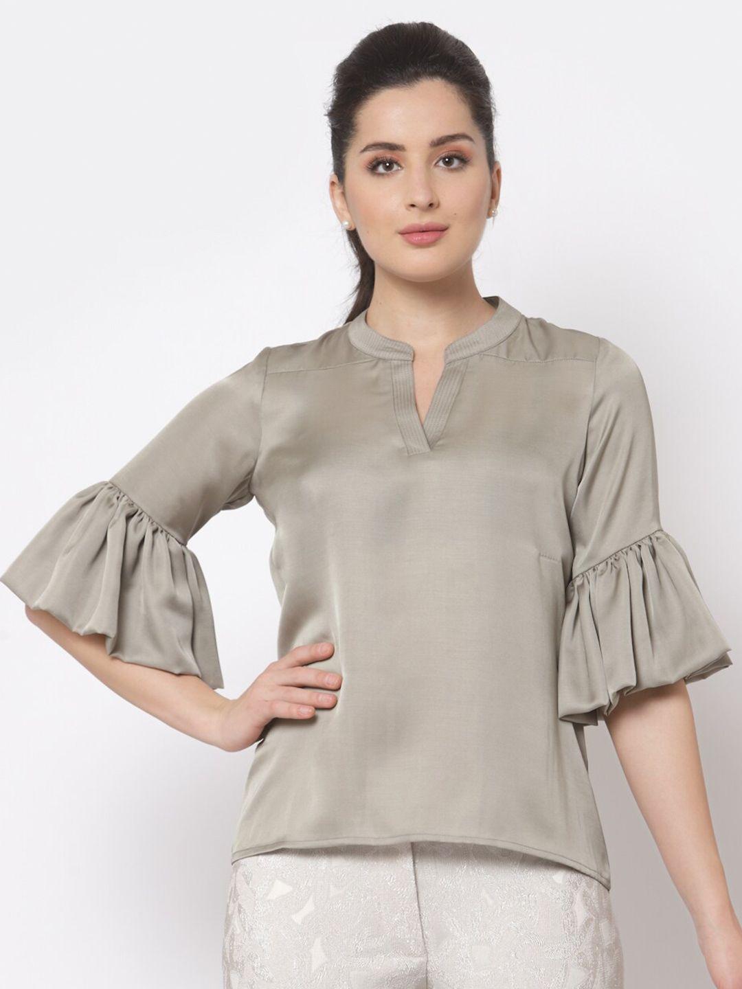 office & you satin shirt style top