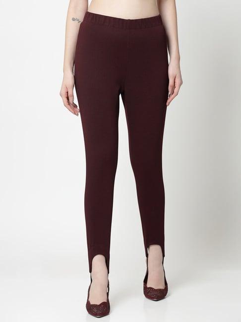 office & you wine slim fit mid rise pants