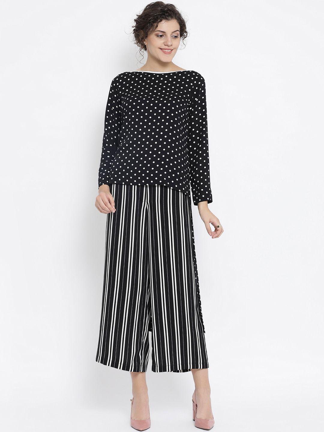 office & you women black polka dot high-low top