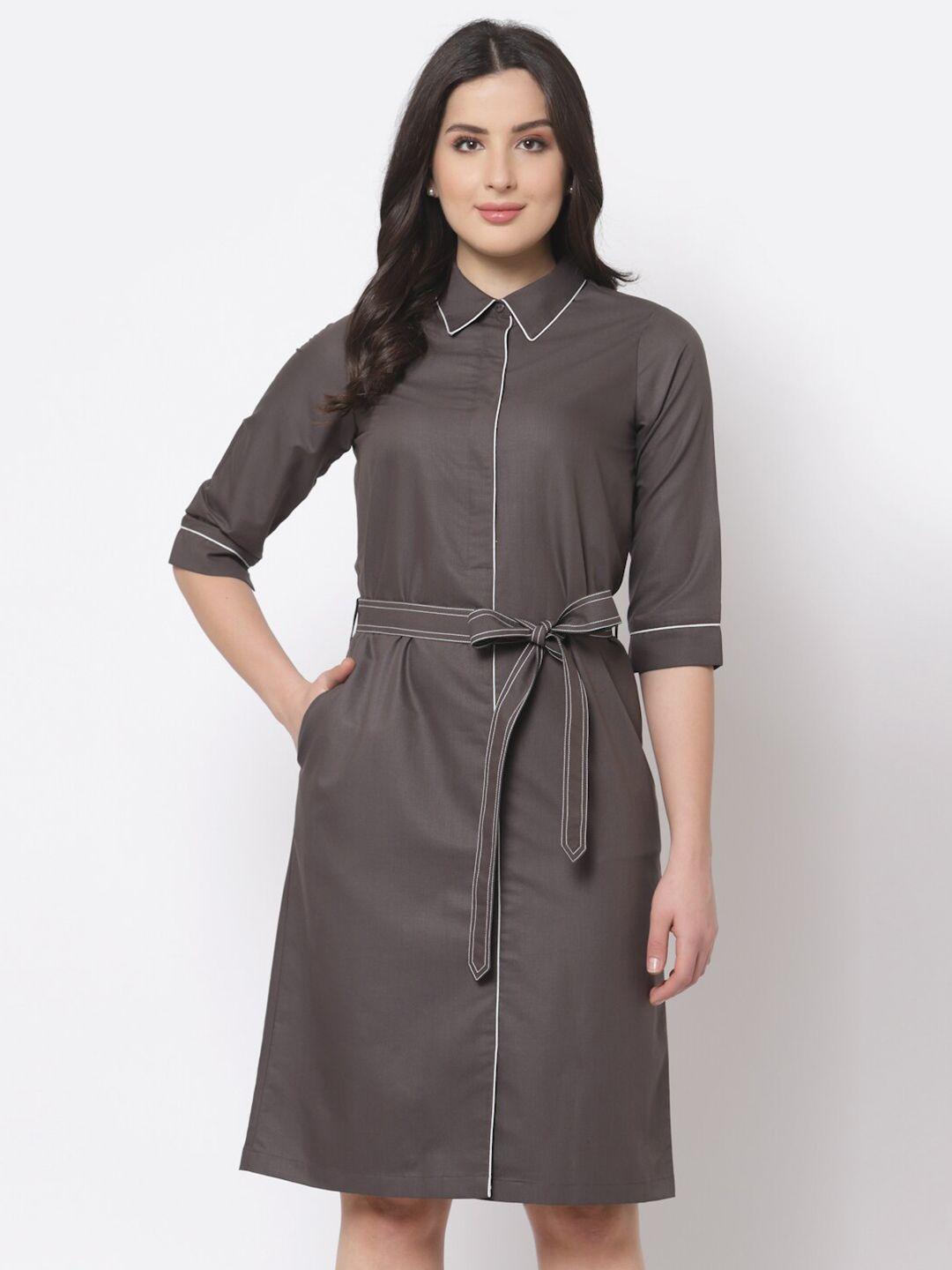 office & you women grey shirt dress