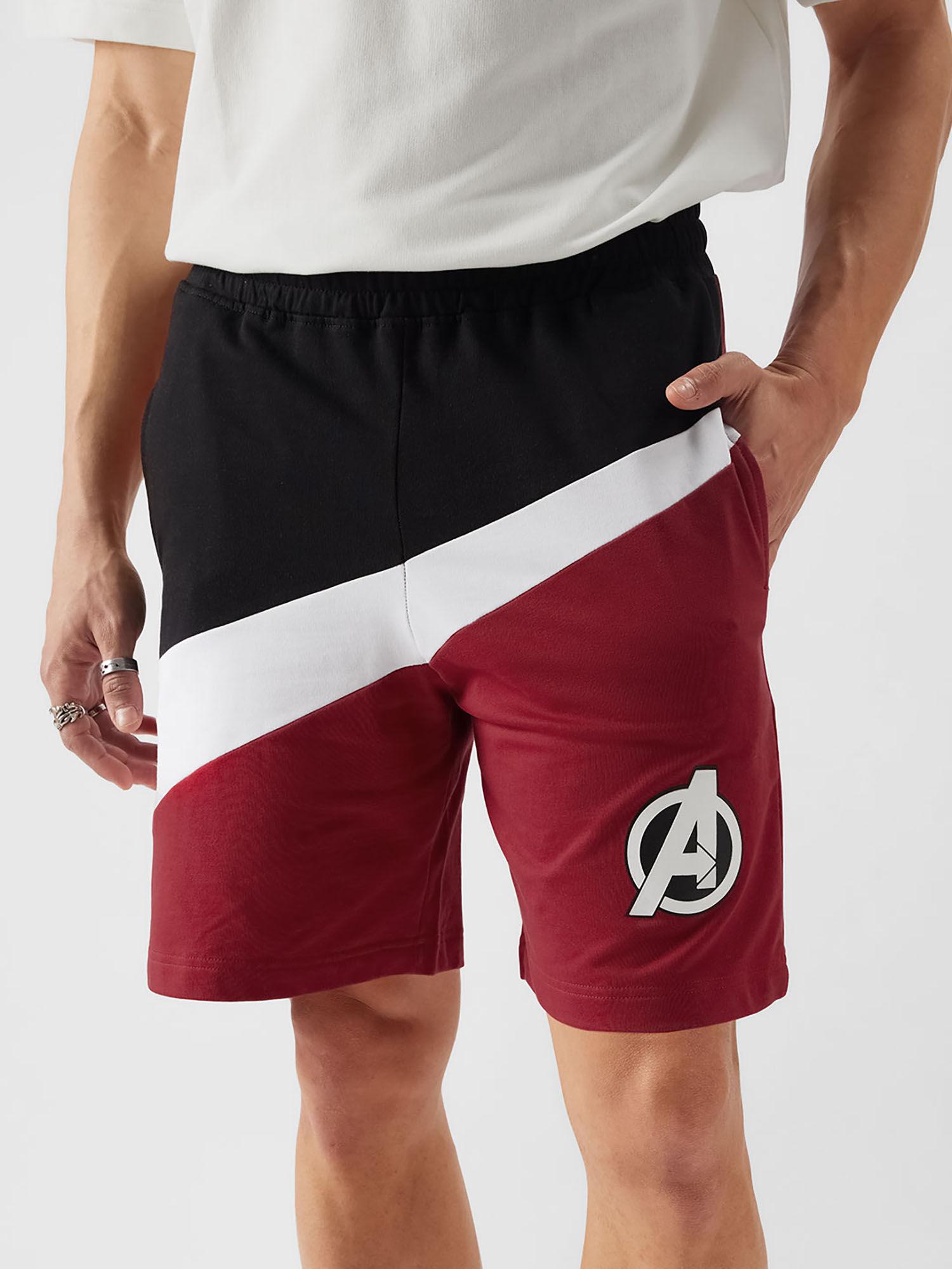 official avengers: the heroes men maroon bermuda shorts