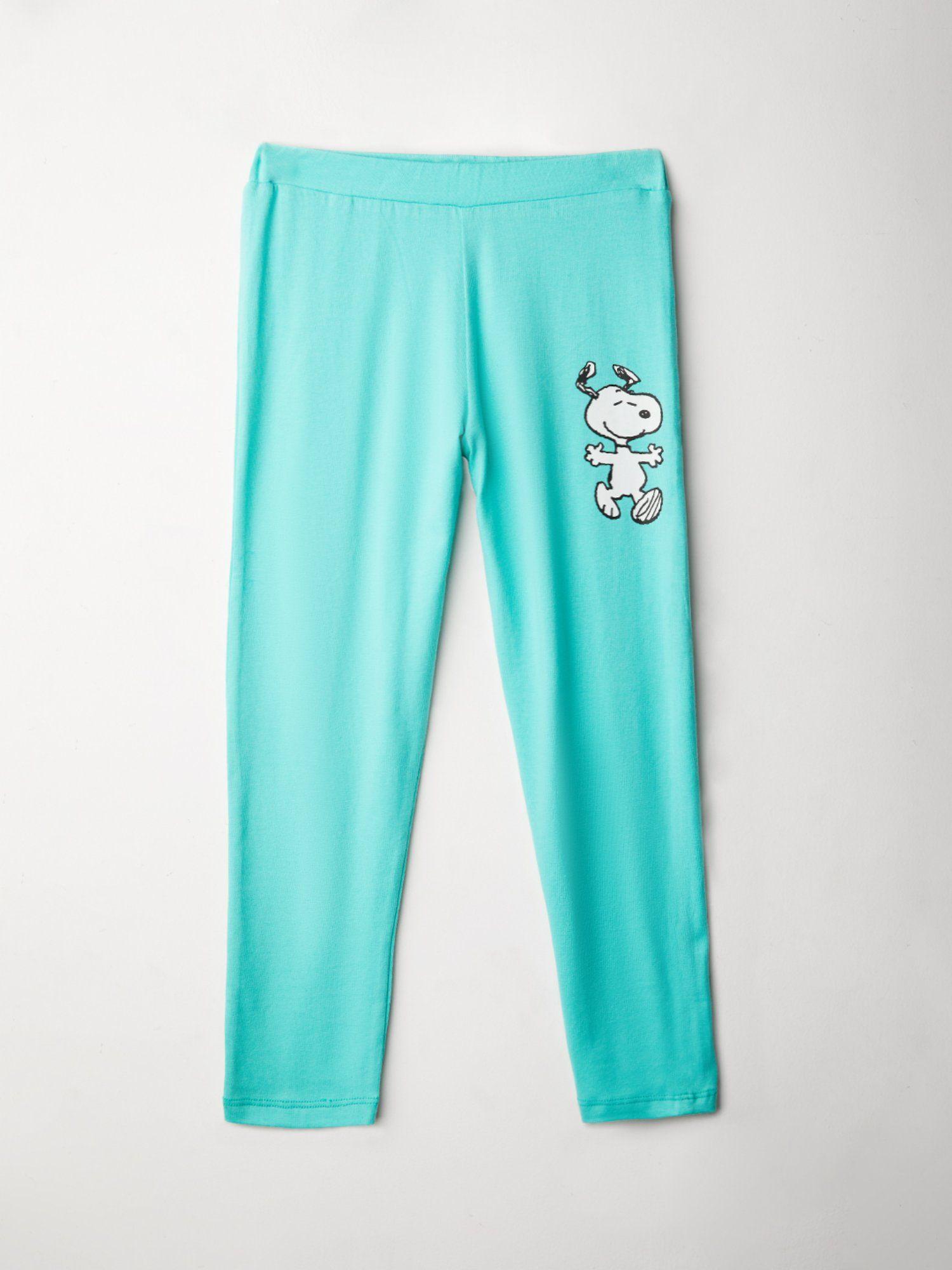 official peanuts: happy snoopy light green color girls leggings