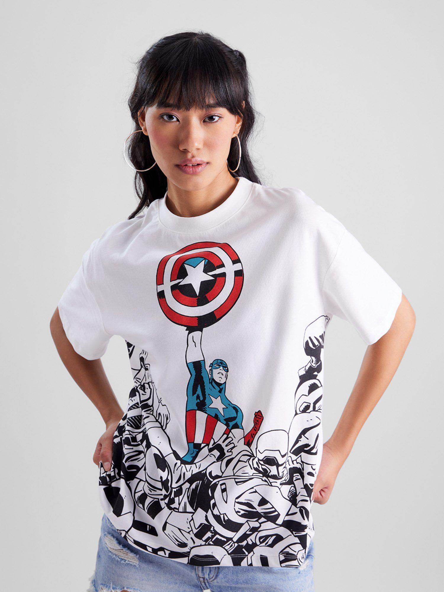 official captain america the shield oversized t-shirt for women