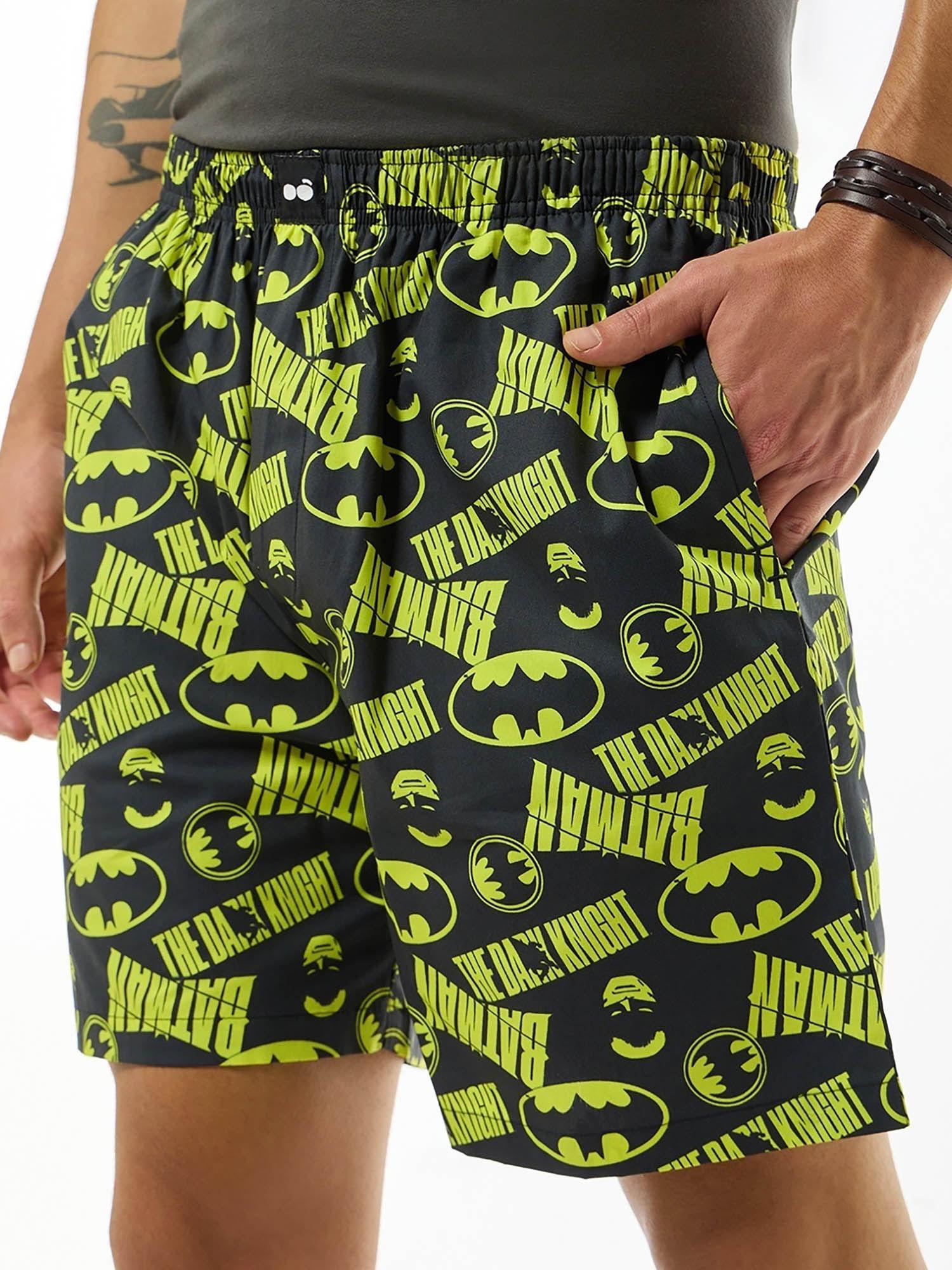 official dc merchandise men black all over printed boxer