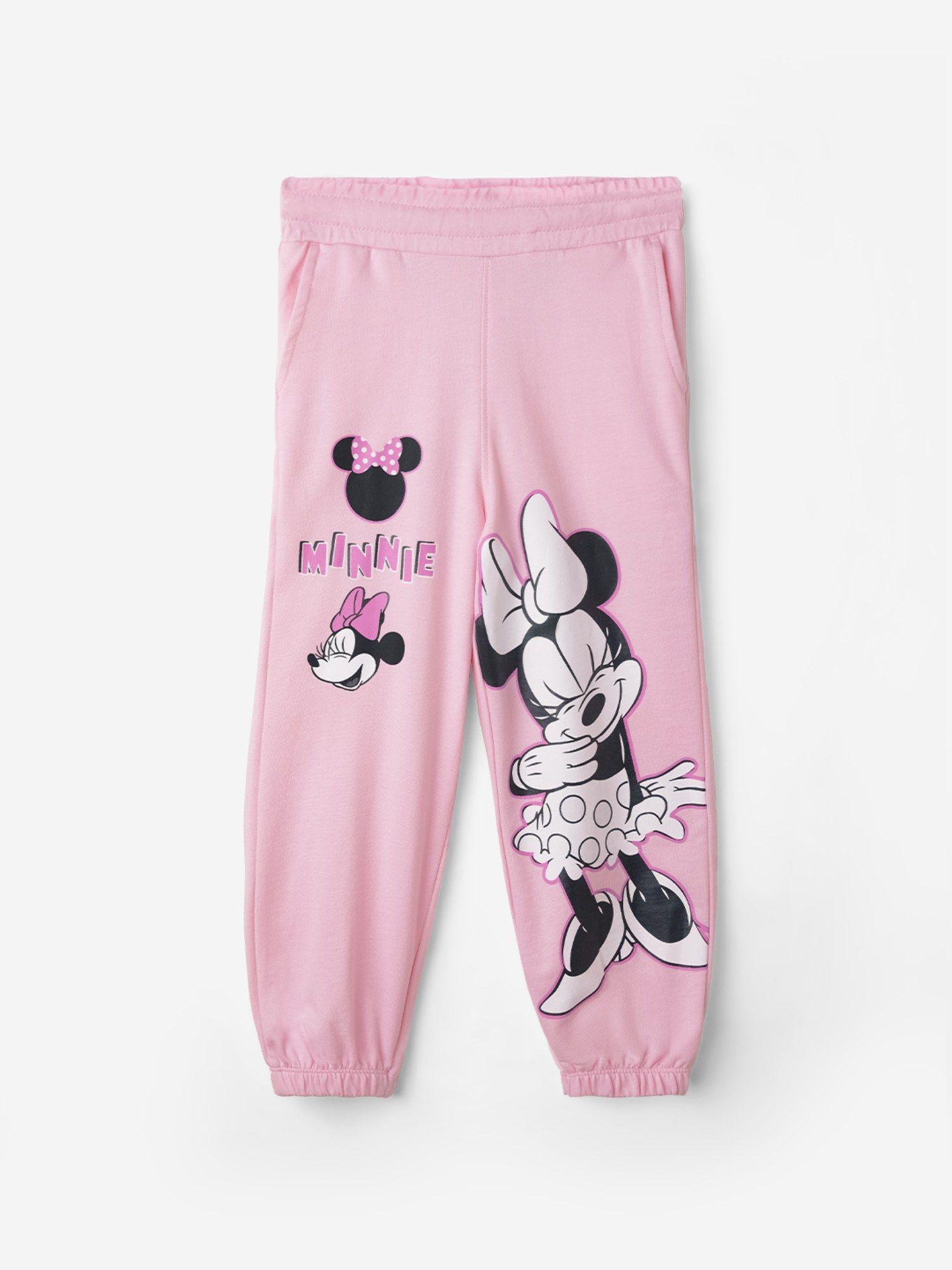 official disney: cutest minnie mouse girls cotton joggers