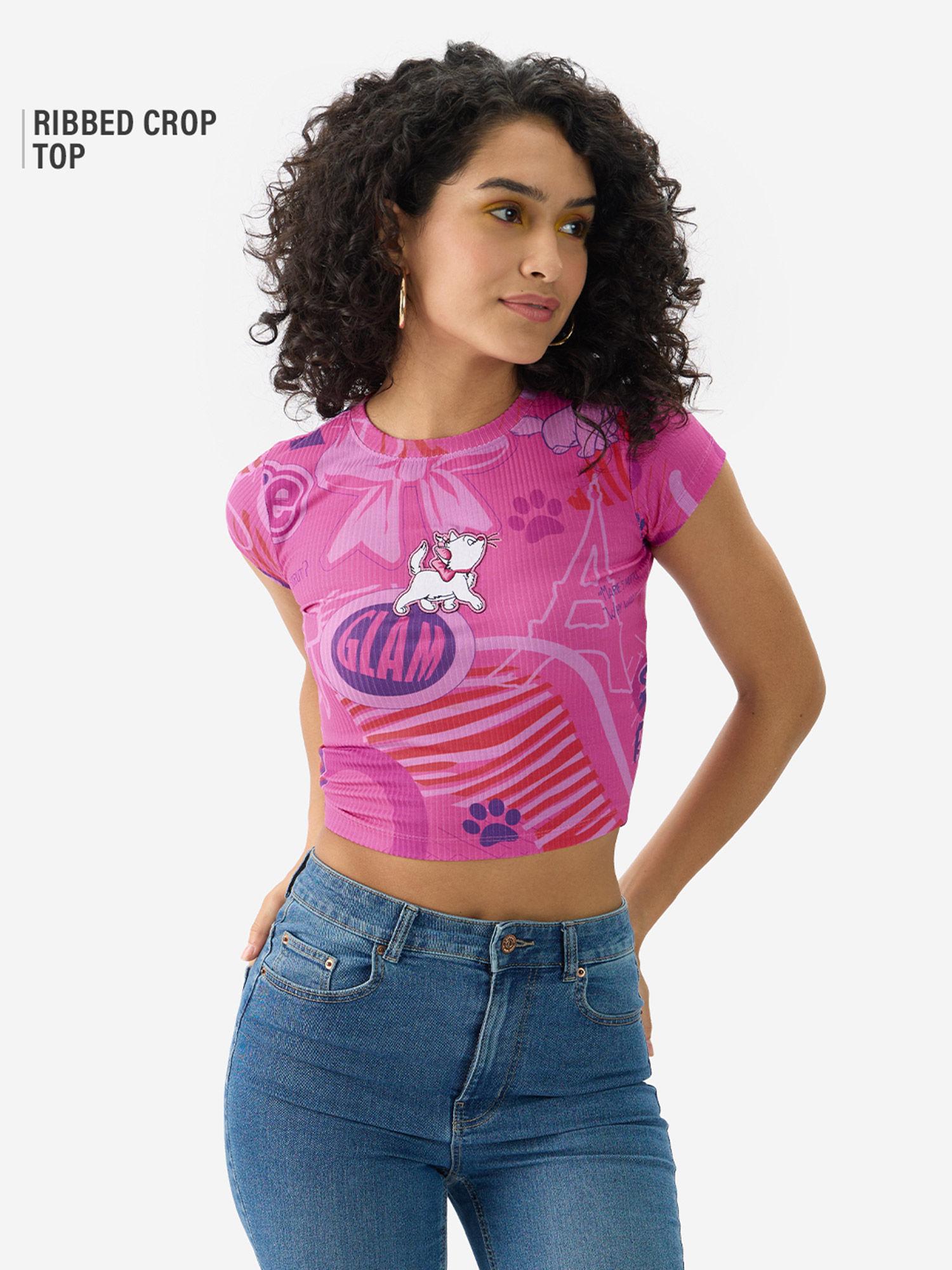 official disney: marie in paris women crop top