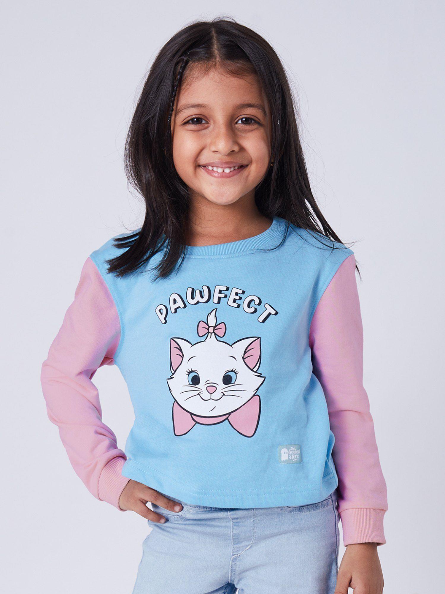 official disney: pawfect cotton girls cropped sweatshirts