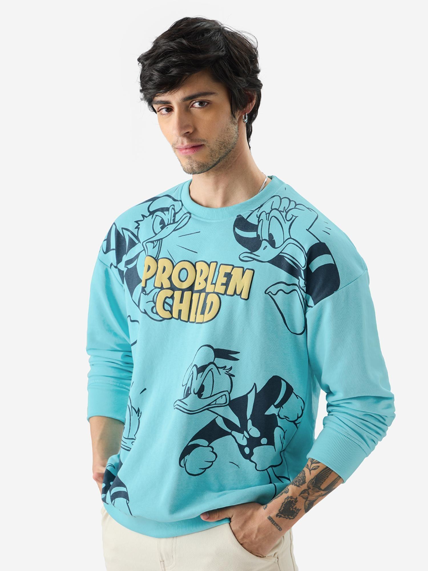 official donald duck: problem child men oversized sweatshirt