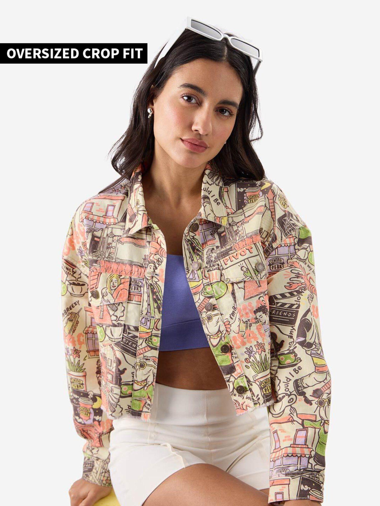 official f.r.i.e.n.d.s doodle women denim jacket