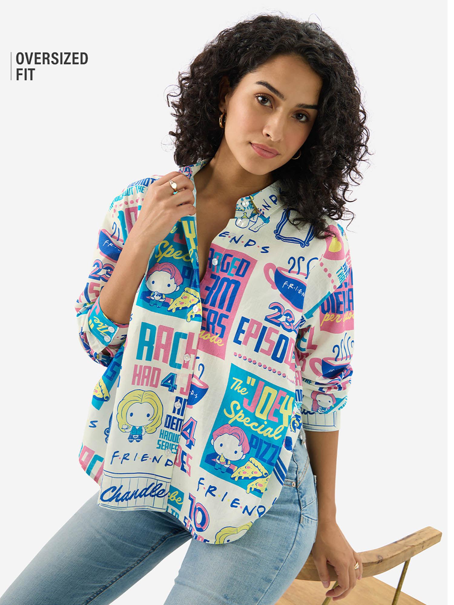 official friends: doodle women boyfriend shirt