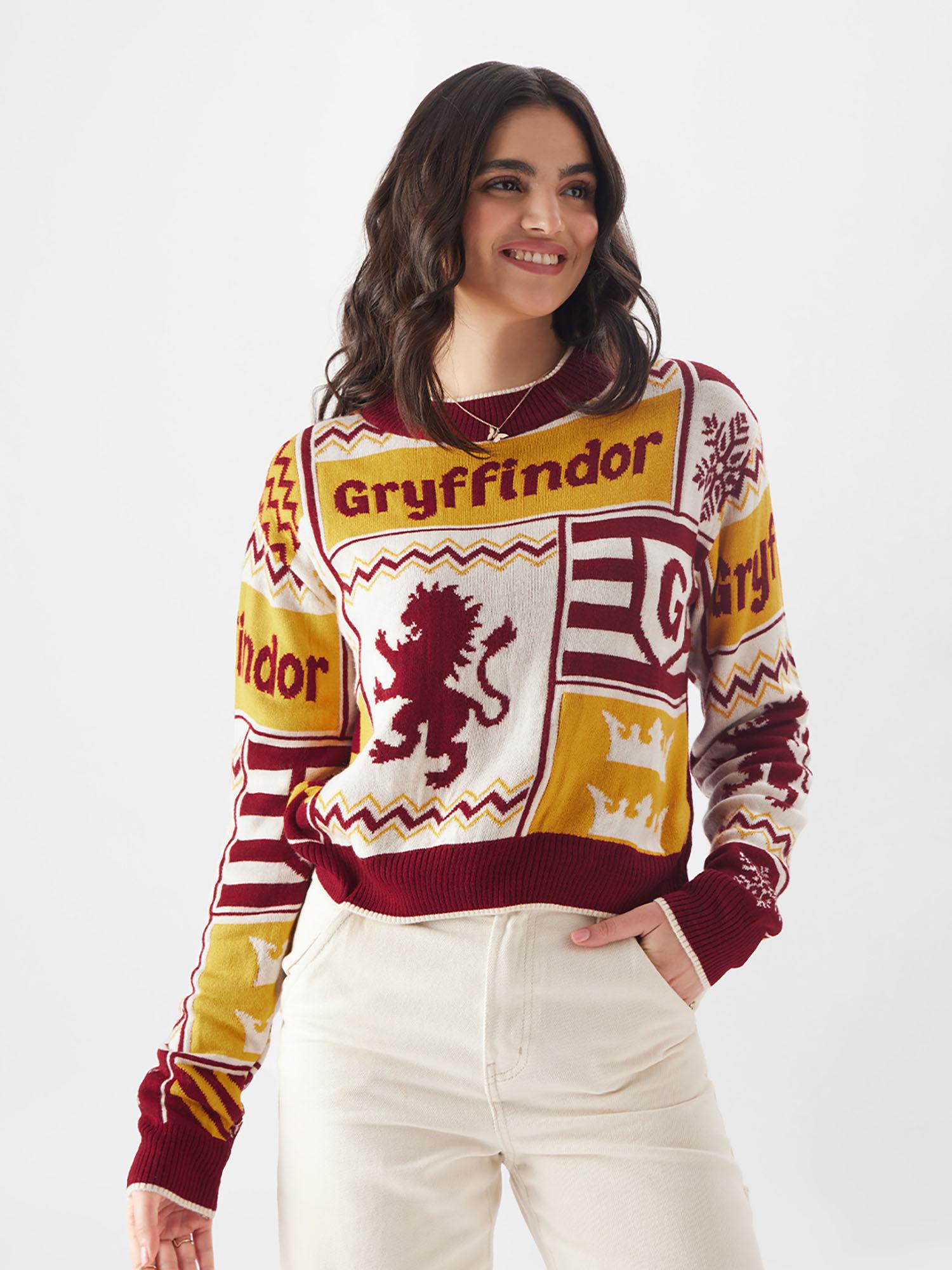 official harry potter: house gryffindor women knitted sweater