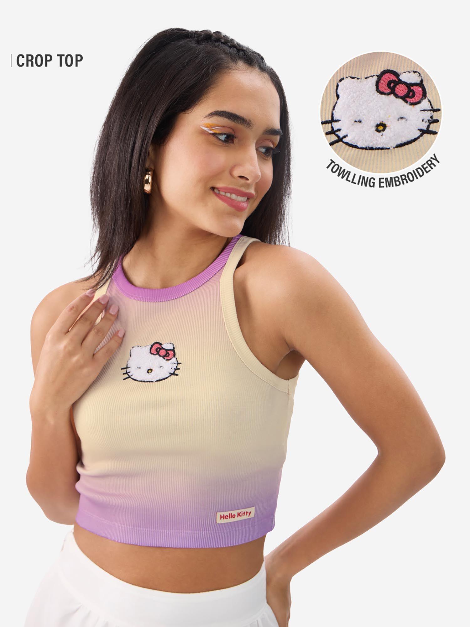 official hello kitty meow cropped tank top