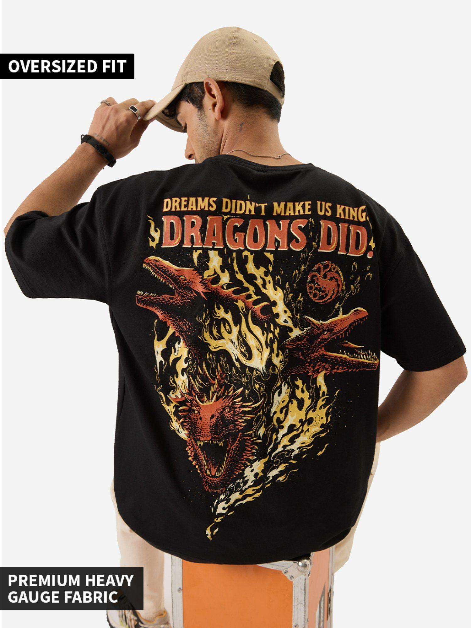 official house of the dragon dragons did men oversized t-shirts