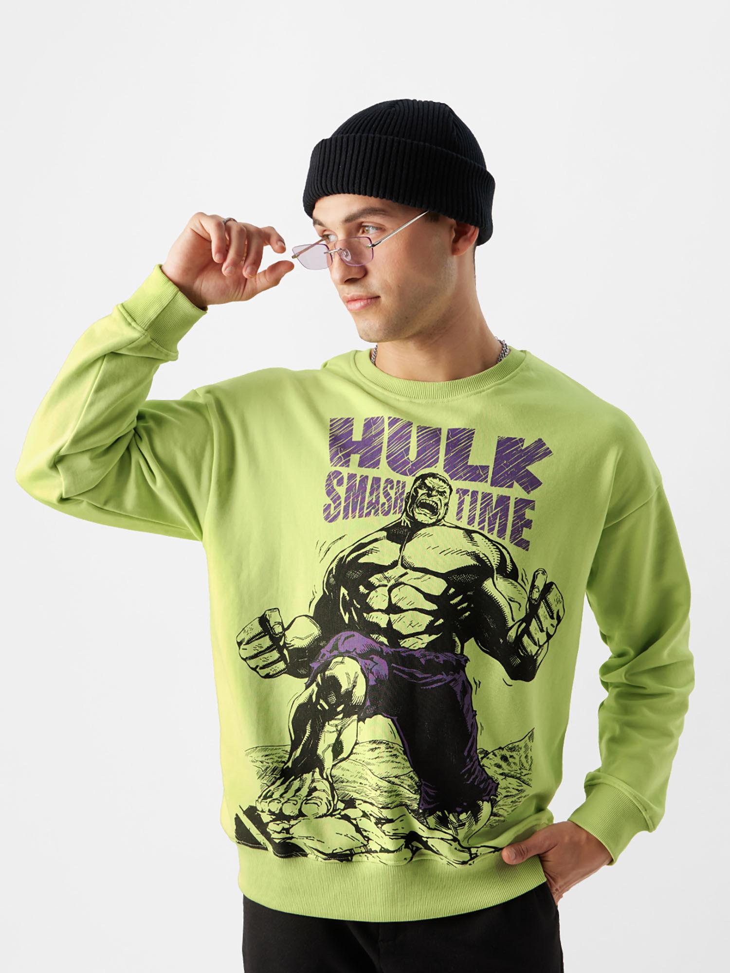 official hulk : smash time oversized sweatshirts green