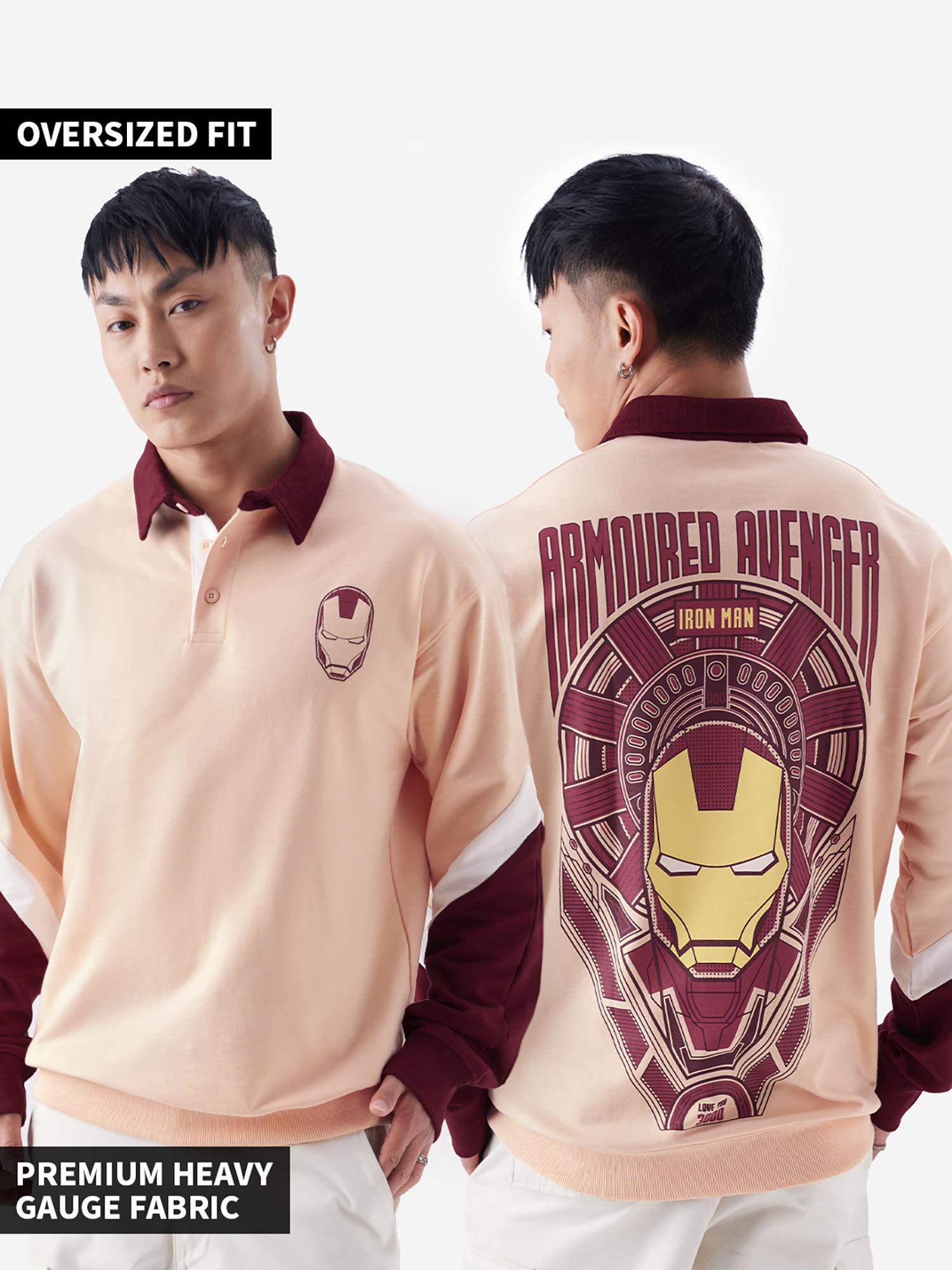 official iron man: armoured avenger men rugby polo sweatshirt