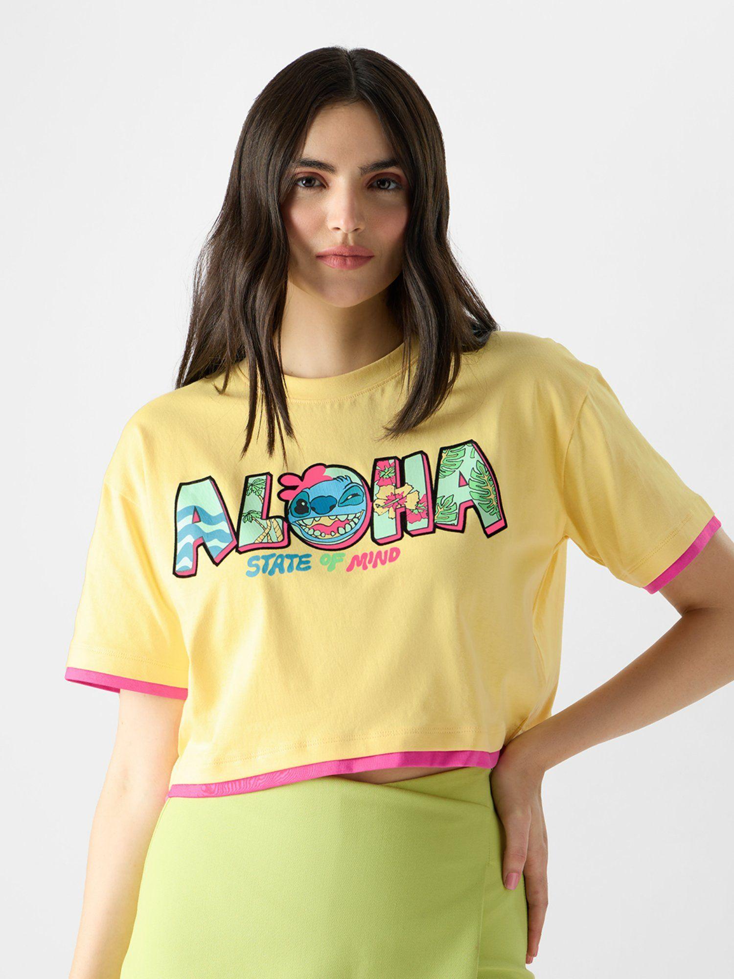 official lilo & stitch: aloha women oversized crop top