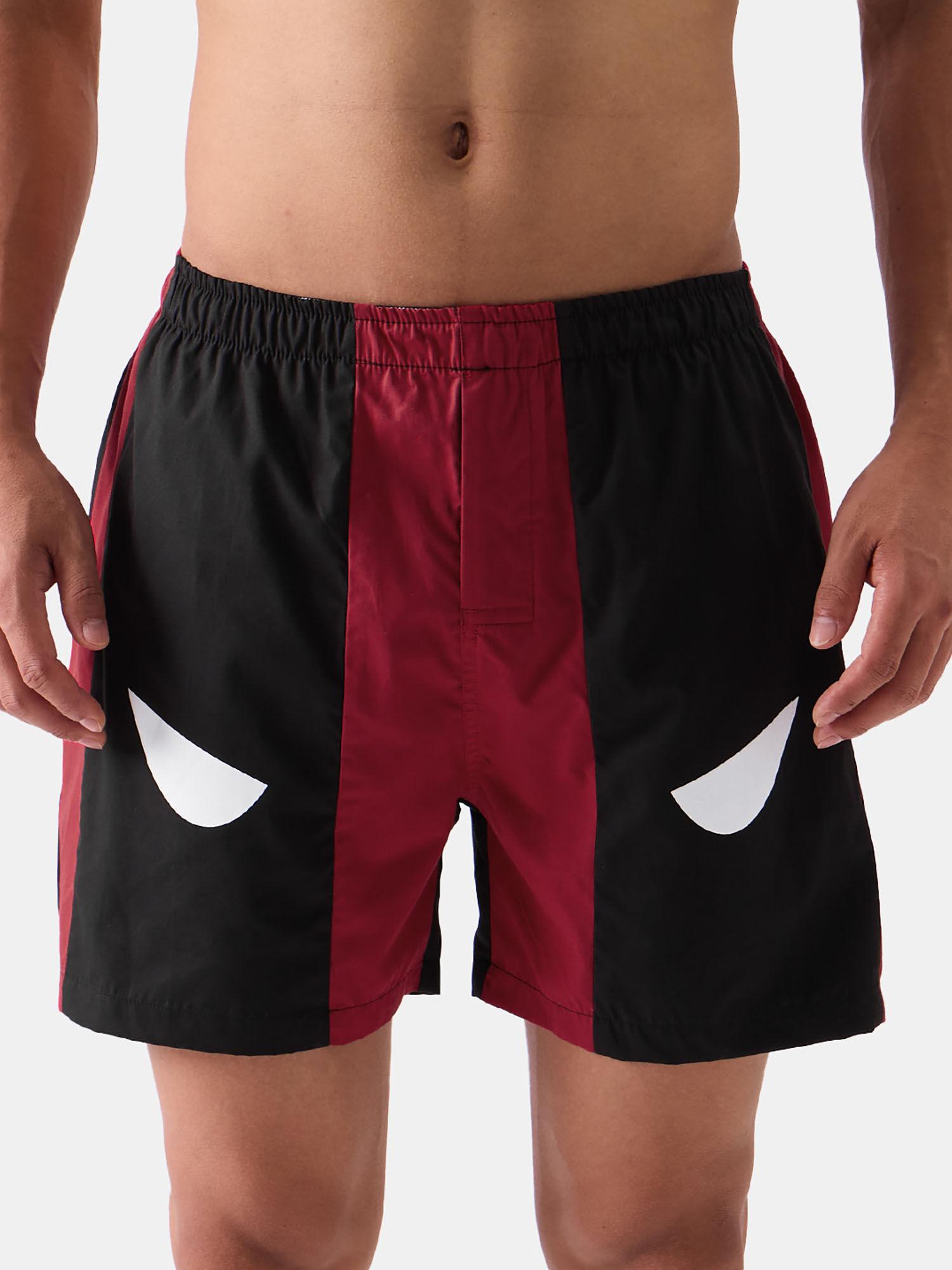 official marvel: deadpool men black boxer shorts