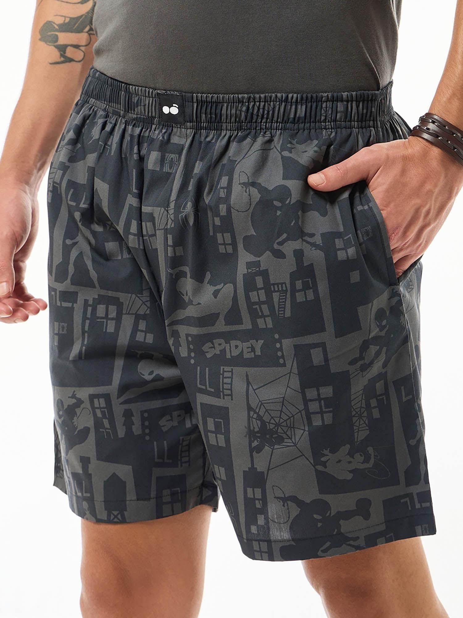 official marvel merchandise men black all over printed boxer