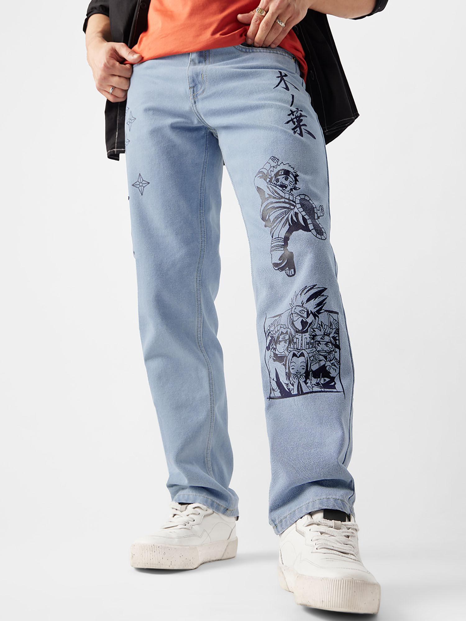 official naruto: the gang straight fit men jeans