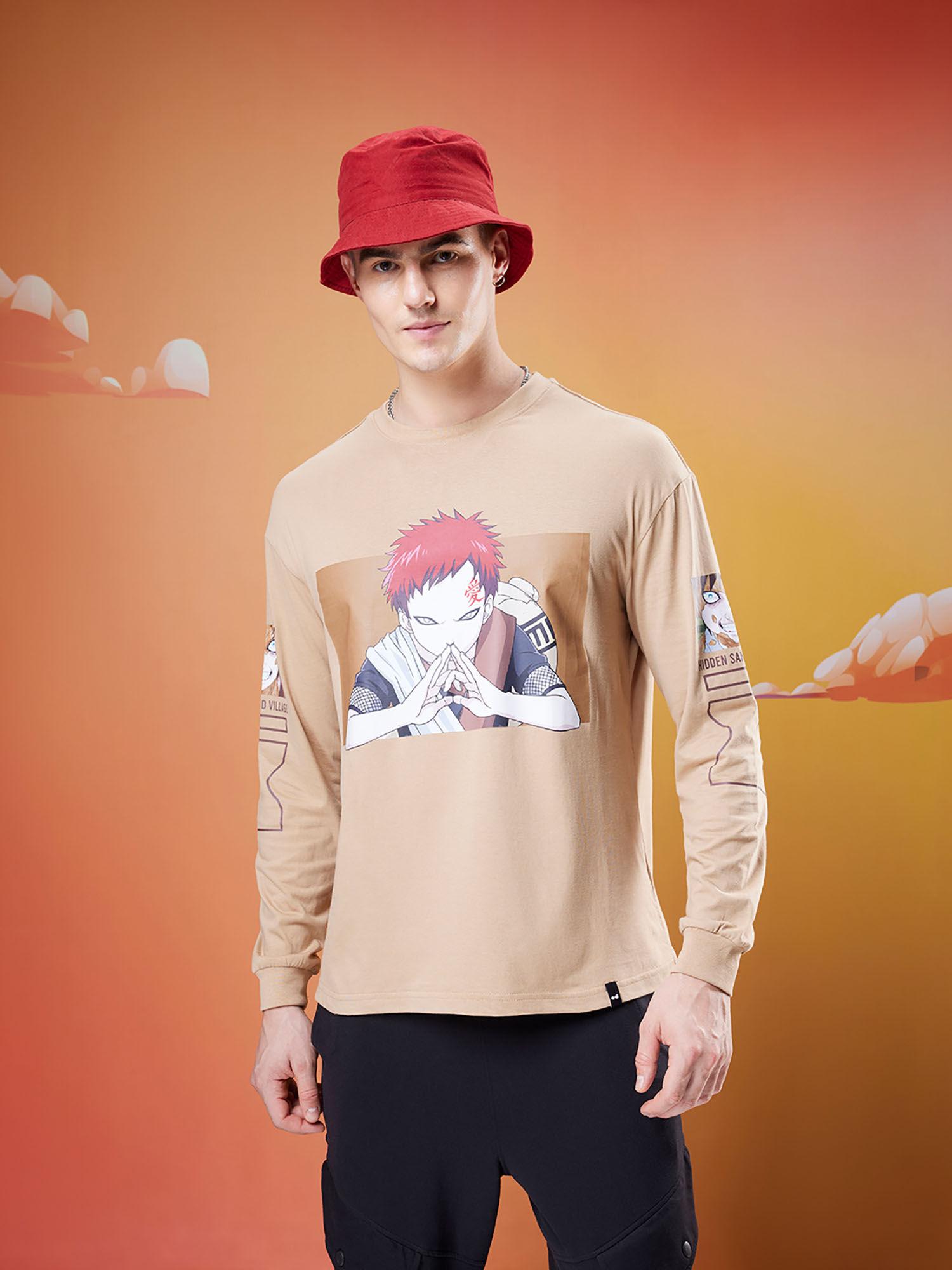 official naruto merchandise mens brown gaara oversized t-shirt