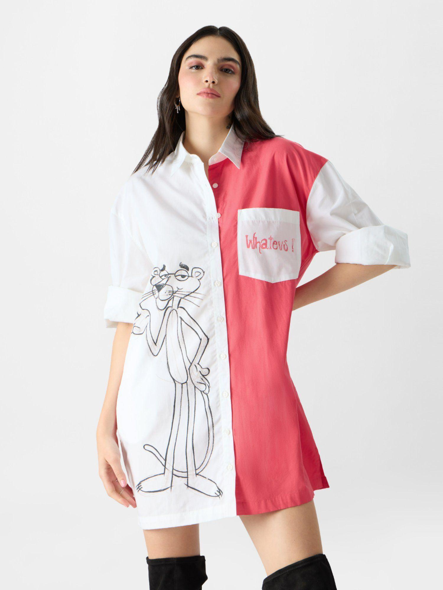 official pink panther: whatevs women oversized shirt dress