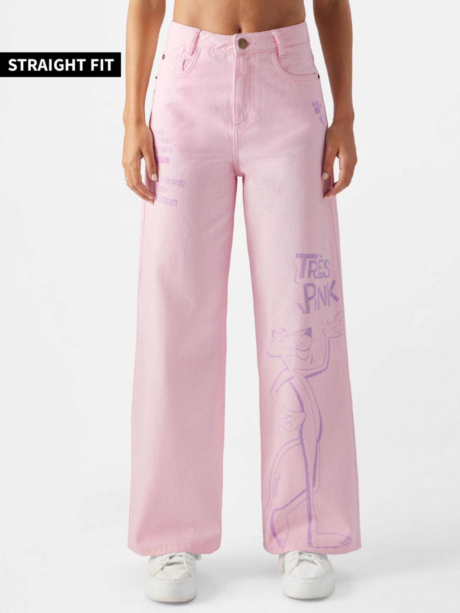 official pink panther kinda care, kinda don't women jeans