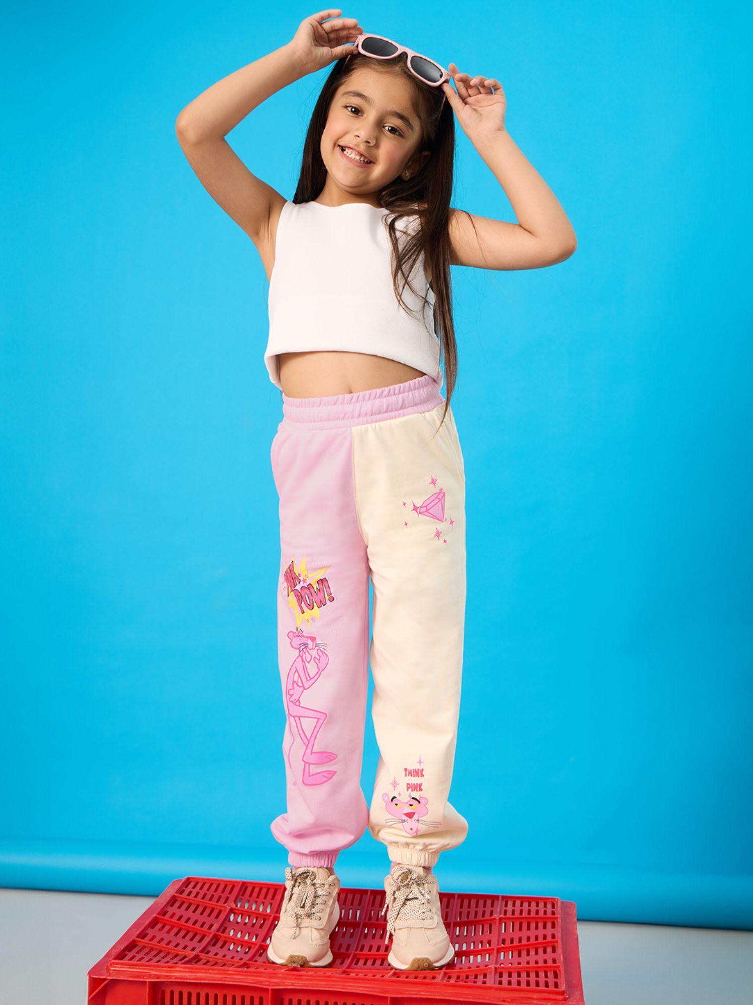 official pink panther pow girls cotton jogger